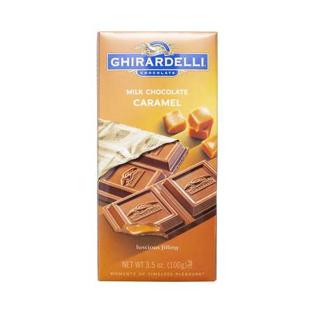 GHIRARDELLI Ghirardelli Milk Chocolate With Caramel Filling Bar 3.5 oz. Bar, PK12 60764